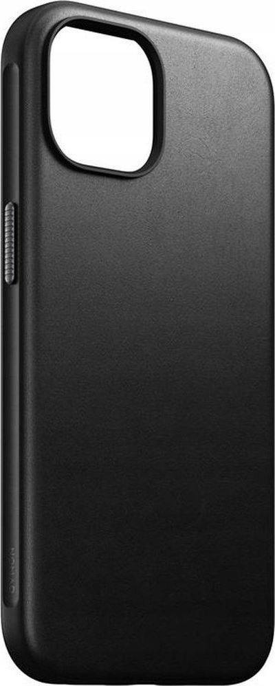 Futrollë Nomad Modern Leather Case për iPhone 15, lëkurë e zezë