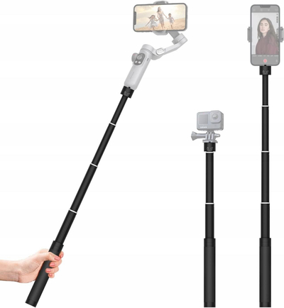 Стап за селфи Aochuan Telescopic Arm Grip, 73 cm, приклучок 1/4\", црн
