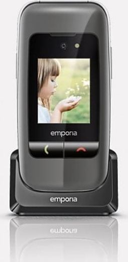Telefoni emporia ONE me kapak, ekran 2.4", kamer 2MP, argjendtë gri e errët