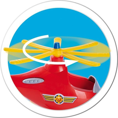 Lodër helikopteri Fireman Sam Wallaby me figurinë e Tom Thomas, plastik, i kuq