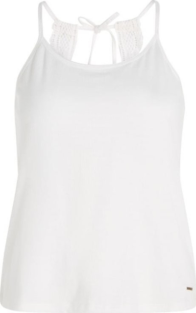 Bluzë maicë O'Neill Essentials Ava Lace Tank, pambuk, me dantellë, e bardhë