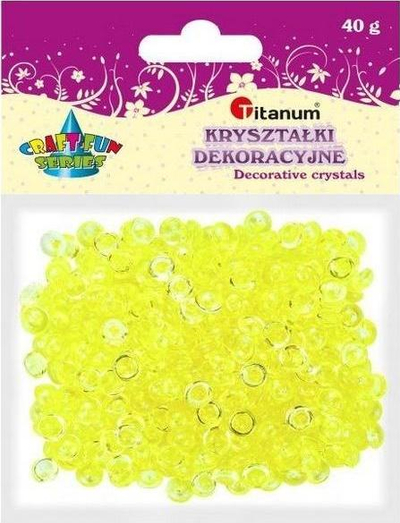 Kristale plastike zbukurimi Titanum, 6mm, 40g, të verdha