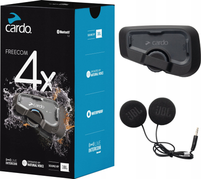 Sistem interkomi për motor Cardo Freecom 4x Spirit HD, Bluetooth 5.2, JBL, i zi
