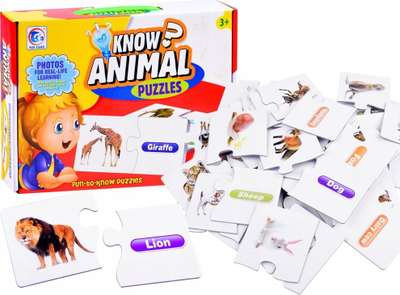 Puzzle edukativ Hao Xiang Animal, 30 pjesë, në anglisht, me ngjyra