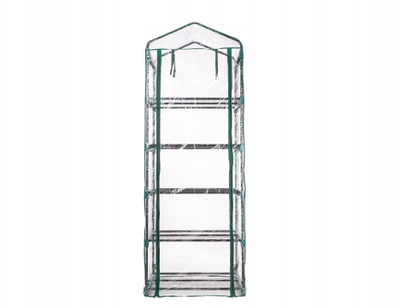 Sera mini JOHN GARDENER për ballkon, 5 rafte, folie transparente, jeshile