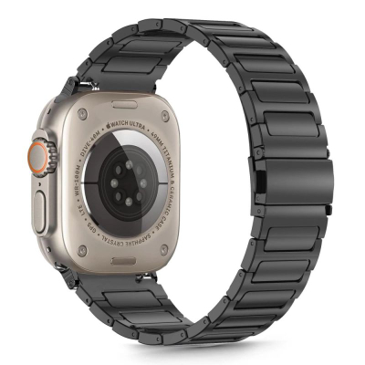 Rrip ore Tech-Protect Stainless Classic për Apple Watch 44‑49mm, çelik inox, i zi
