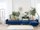 Kënd divan kadife ABERDEEN, modular, shtrat dopio, blu navy