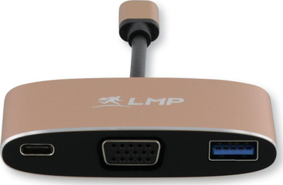 Përshtatës LMP, USB-C - VGA/USB-C/USB, i artë
