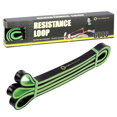 Shirit elastik rezistence HMS Powerband GU06, medium, 1 copë, jeshil
