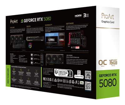 Графичка картичка Asus GeForce RTX 5080 ProArt OC, 16GB GDDR7, PCI Express, црна