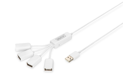 USB hub Digitus Slim Spider, 4 porta, USB 2.0, i zi