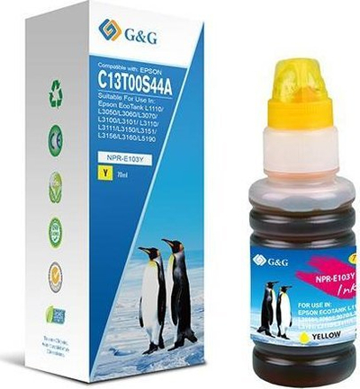 Bojë printeri G&amp;G NPR-E103Y-70ml-B, 70 ml, për Epson EcoTank, ngjyrë e verdhë