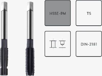 Set çeke për filetimin A4, HSSE PM HRC40, DIN 2181 M16x1.5, metalik