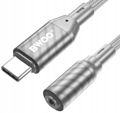 Adapter audio Somostel BWOO BZ65, USB C në 3.5mm, kabllo 18 cm, gri