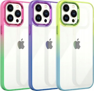 Kapak telefoni Maxximus MX Rainbow për iPhone 15 Pro, 6.1", transparent, jeshile blu