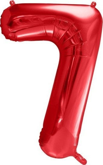 Ballon heliumi numër 7, 86 cm, folie metalike, e kuqe
