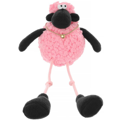 Figurë për zbukurim qengj Saska Gift Seated Lamb, pranverë Pashkë, 10cm 25cm, rozë