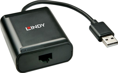Адаптер USB Lindy 42679, USB 2.0 Cat.5 продолжувач, до 60 m, црн