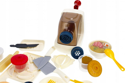 Set lodër Euro Trade Plasticine Dough, makinë makarone, me aksesorë kuzhine, shumëngjyrësh
