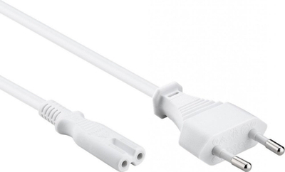 Kabllo rryme Manhattan Power Cable, C7 figure eight, 1.8m, e bardhë