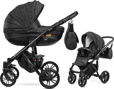 Karrocë bebe 2n1 Stroller Frontera Onyx, sistem udhëtimi, rrota xheli, e zezë