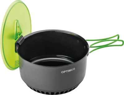 Set tenxhere kampingu Optimus Terra Camp 4, alumin i anodizuar, gri jeshile