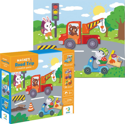 Set magnetik lojërash Dodo Vehicles, 37 elemente, për fëmijë