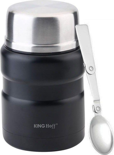 Termos për ushqim KingHoff, 0.5 L, i zi