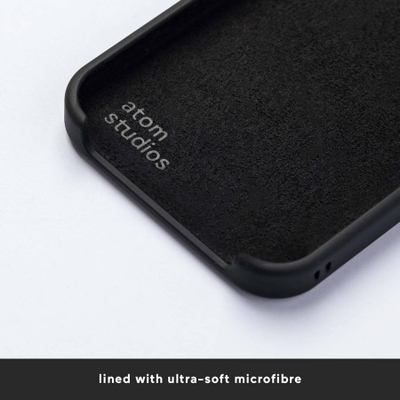 Mbrojtëse telefoni Atom Studios Split, për iPhone 12 12 Pro, silikon, dyngjyrëshe argjend me të zezë