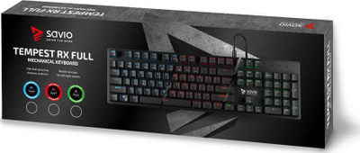 Tastierë Savio Tempest RX FULL, US, e zezë (SAVGK-TEMPEST FULL RED)