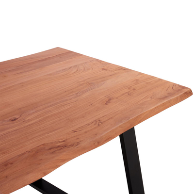 Tavolinë ngrënieje acacia 200×100×77 cm (HM8501.11), zezë