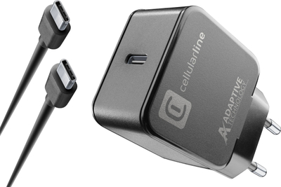 Karikues muri Cellularline Hini, USB‑C 15W, me kabllo C‑në‑C, i zi