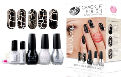 Set manikyri Rio Crackle Nails Classic RIO NCRC, efekt crackle, për thonj natyral edhe artificial