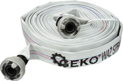 Противпожарно црево Geko Canvas 1\" 20m, текстилно, со спојка, бело