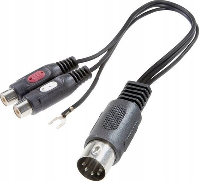 Adapter audio Y SpeaKa Professional SP-7870284, RCA në DIN, i zi