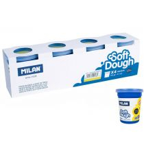 Plastelinë MILAN Basic Modeling Clay, 4 kavanoza, 116g secila, e verdhë