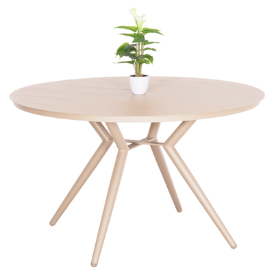 Tavolinë kopshti HomeMarkt Higer HM6290.04, alumini, Ø126x74cm, cappuccino