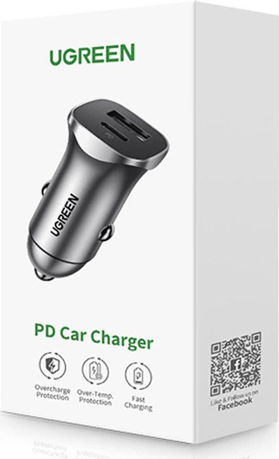 Karikues makine Ugreen CD130, 1x USB A 1x USB C, 24W, gri