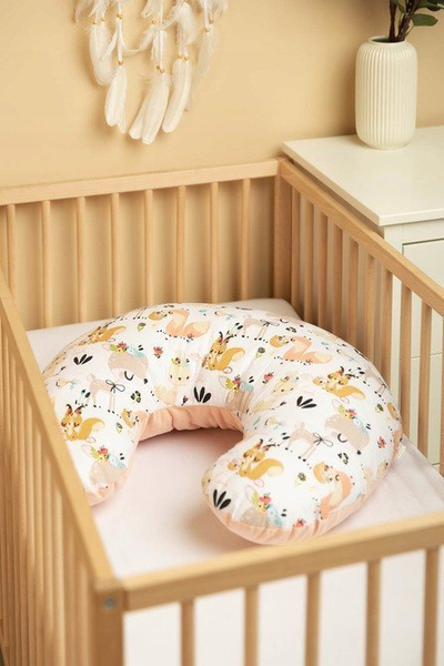 Jastëk gjidhënie Sensillo Velvet Emerald Peach, ergonomik, kadife, shumëngjyrësh