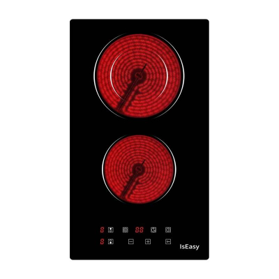 Panel elektrik qeramik Iseasy LT2V-15, 2 zona gatimi, 2000W dhe 1200W, i zi