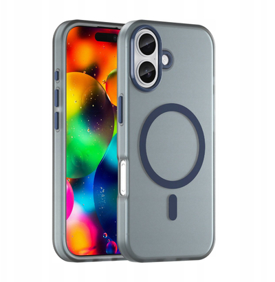 Futrollë magnetike Hurtel për iPhone 17, MagSafe, mbrojtje kundër goditjeve, blu