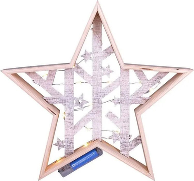 Yll drite LED Solight Star, 20 LED, 2xAA, dru natyral