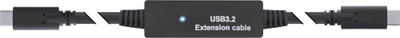 Kabllo aktive USB InLine USB 3.2 Gen1, 5 Gb/s, 15m, USB C në USB C, e zezë