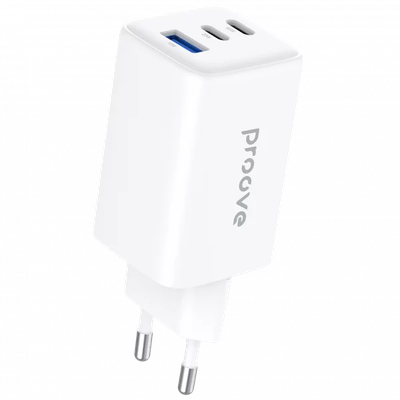 Karikues muri Proove Pocket, 65W, me 2×Type-C dhe USB, i bardhë
