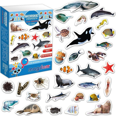 Set magnetësh Maksik Magnets Sea Inhabitants MV 6032-18, 30 copa, shumëngjyrësh