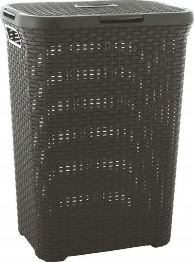 Shportë rrobash Curver Style, 60L, plastike ratan, gri grafit