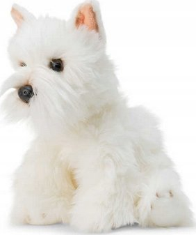 Lodër pelushi Animigos Westie Mascot, 22 cm, pamje realiste, e bardhë