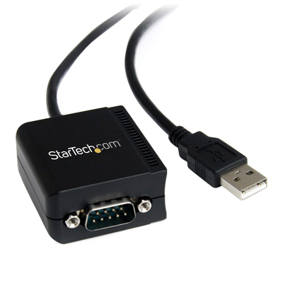 Adapter kabllo USB në RS232 StarTech ICUSB2321FIS, 1 port, me izolim optik, ngjyrë e zezë