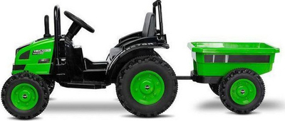 Traktor elektrik për fëmijë Toyz Hector, me rimorkio, LED, jeshil