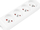 Shpërndarës elektrik Power Strip Splitter, 4 dalje, me tokëzim, i bardhë